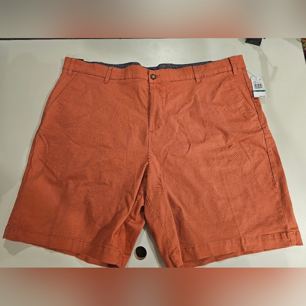 Nautica Men's Orange Flat Front Shorts